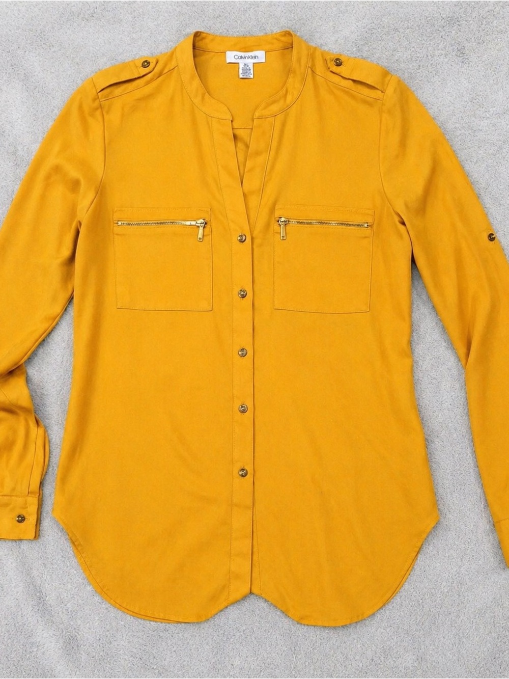 Calvin Klein Golden Yellow Satin Top